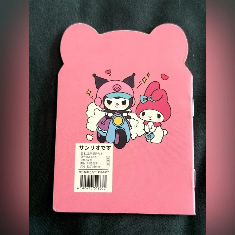 Sanrio Kuromi and My Melody Pink Small Notebook- Great for Making Notes,& List